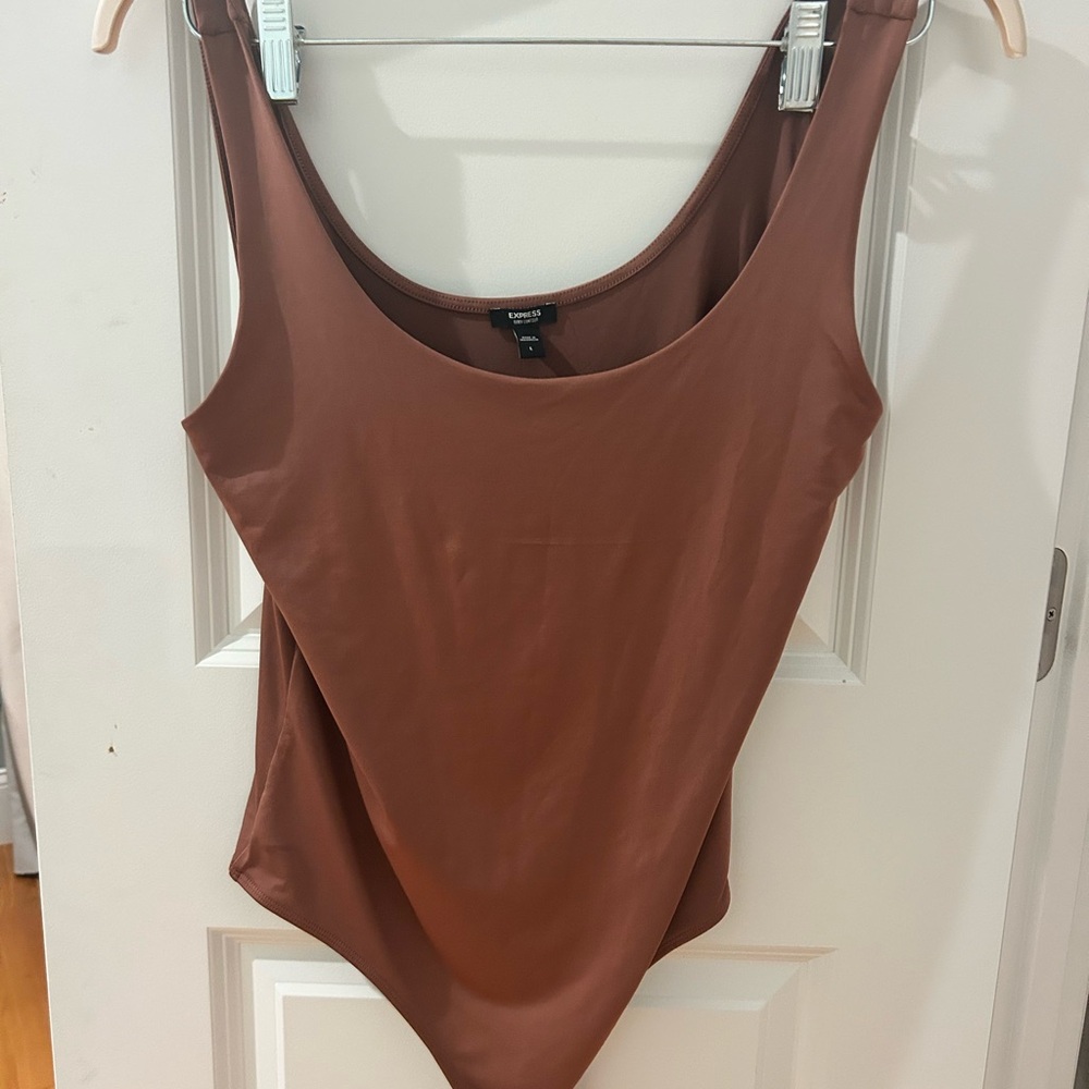 Express Brown Sleeveless Bodysuit